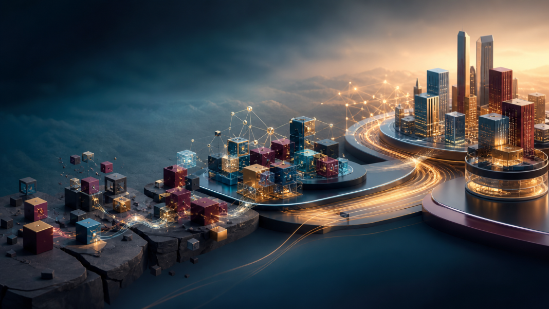 Enterprise AI capabilities progressing from isolated experiments to coordinated organization-wide maturity
